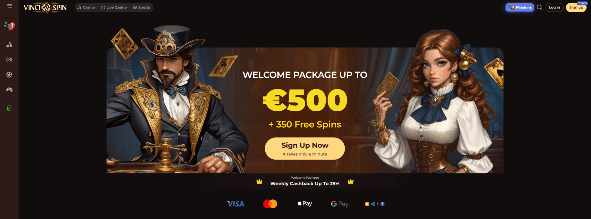 Revizuirea cazinoului online VinciSpin Casino