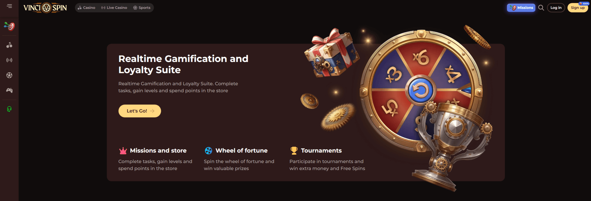 Înregistrare la cazinoul VinciSpin Casino